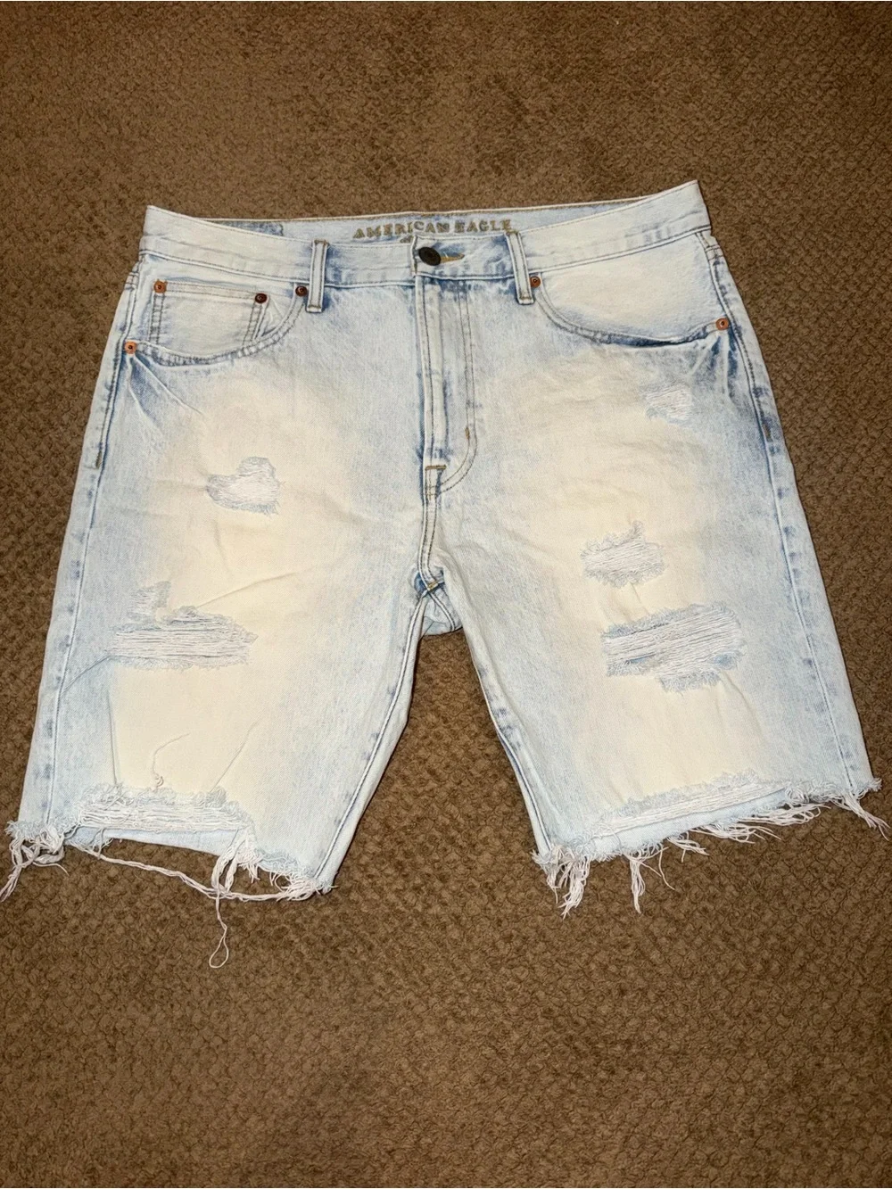American Eagle Outfitters Light Wash Distressed Denim Men’s Jorts